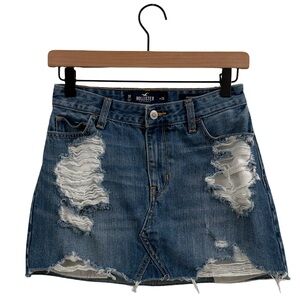 Hollister Distressed Blue Mini Skirt
